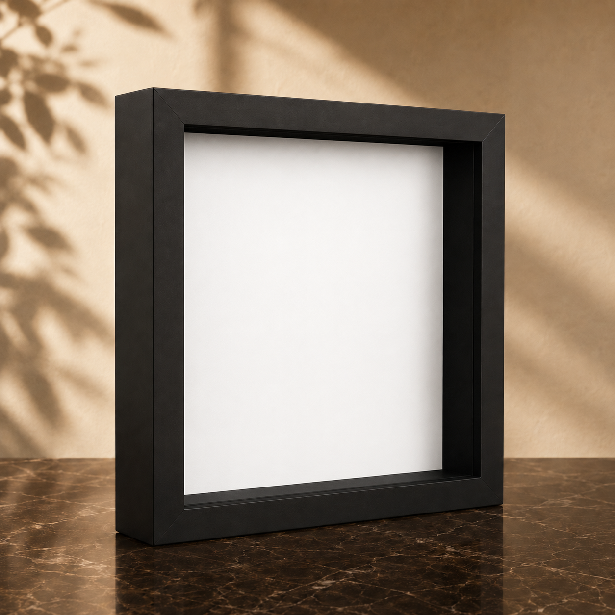 Finest Obituaries | Nago LC Frame Schwarzer 3D-Bilderrahmen 23 × 23 cm zum Aufhängen