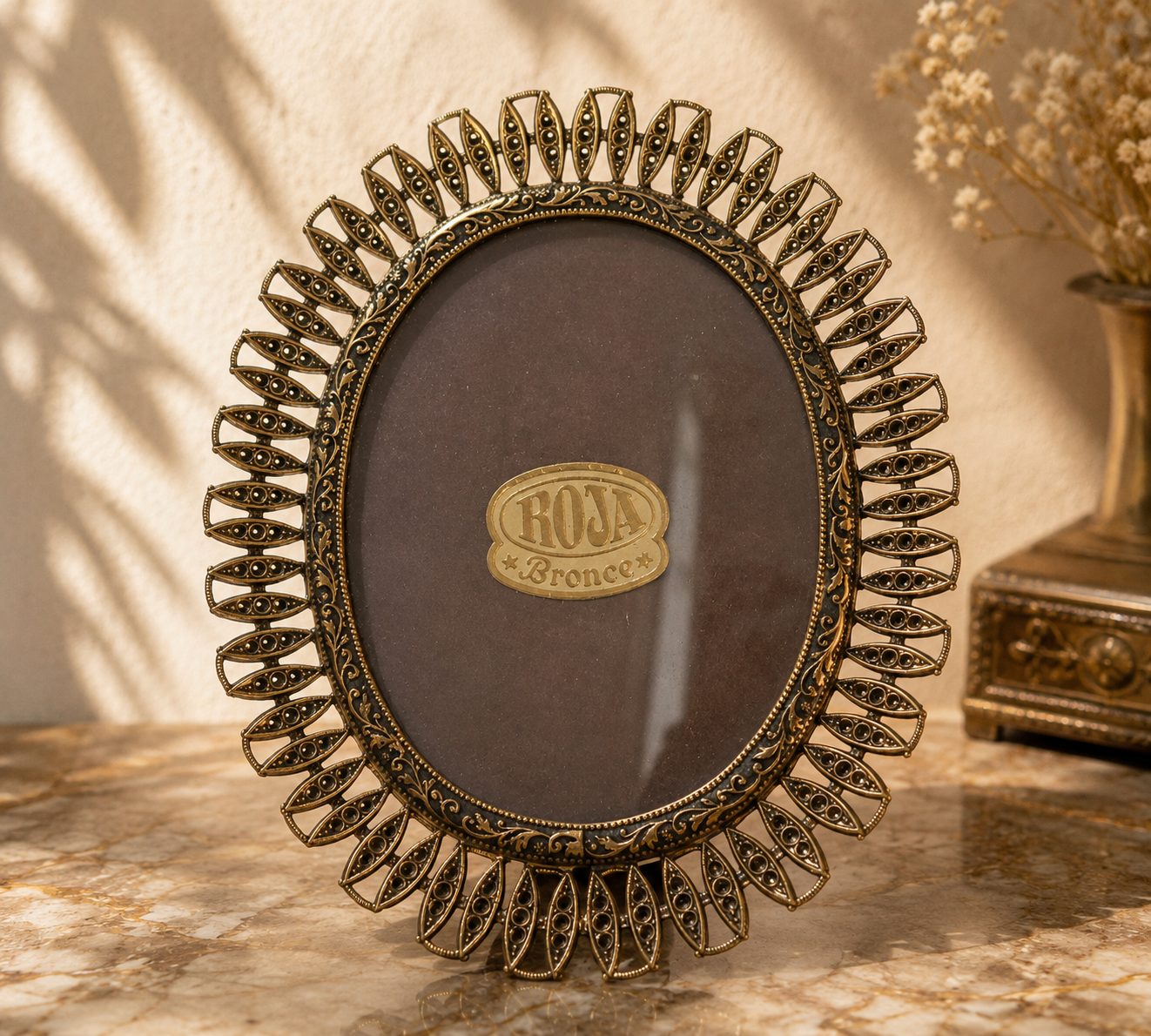 Finest Obituaries |Dekorativer ROJA Bronze Bilderrahmen im Vintage-Stil 11x9cm