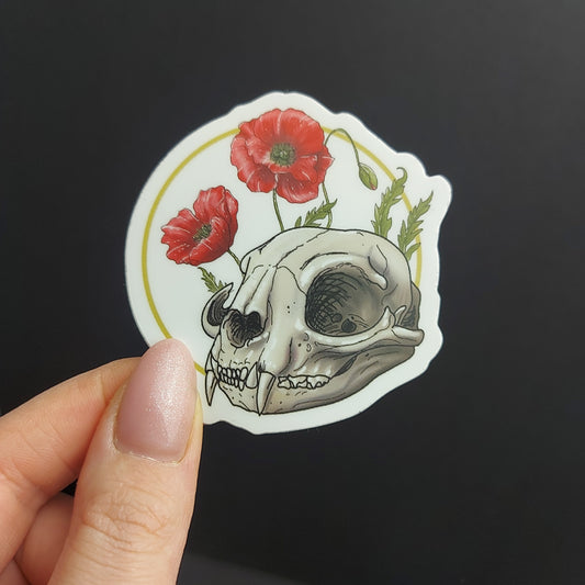 Sticker cat skull