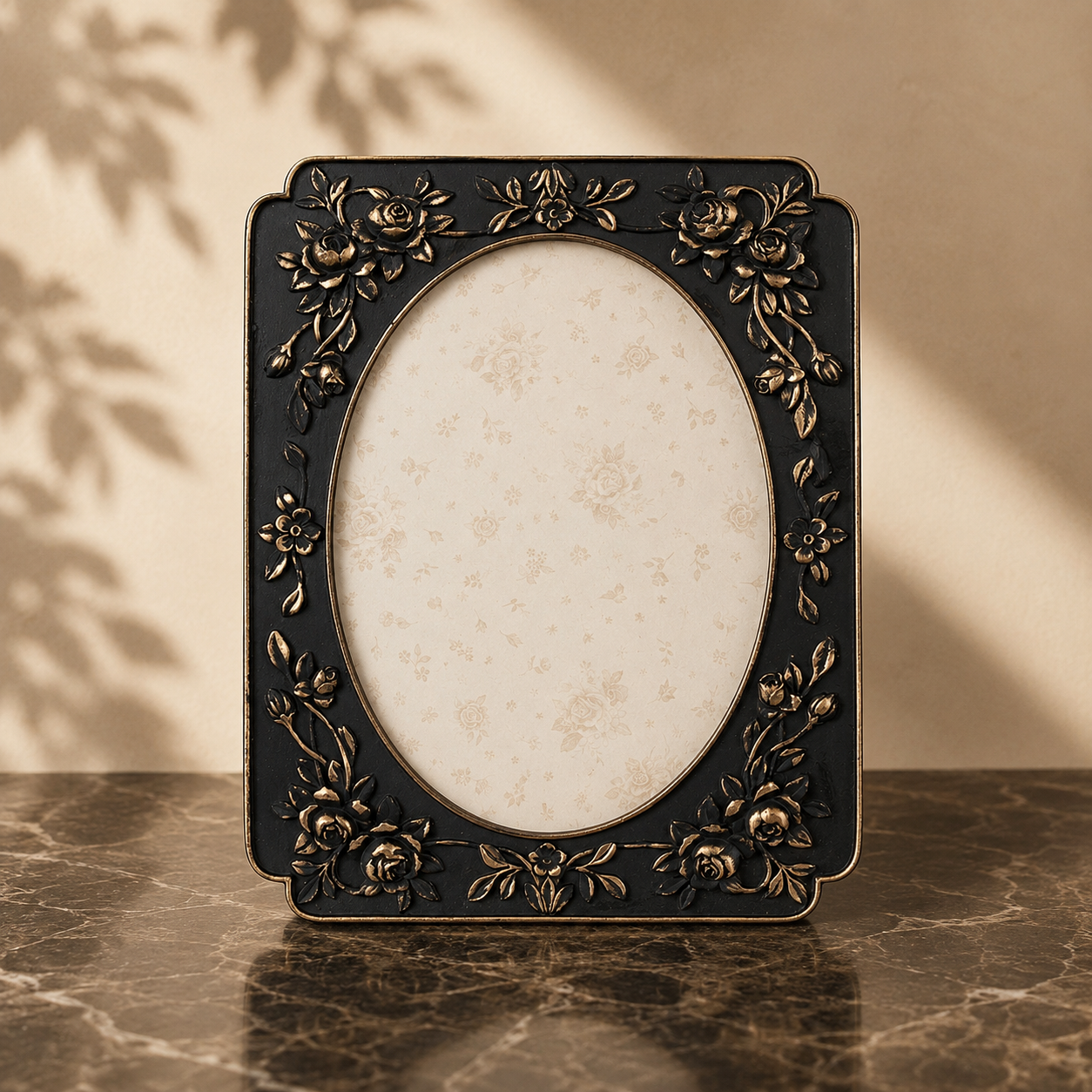 Finest Obituaries | Baroque Picture Frame 17×2 ×22 cm - Black/Gold