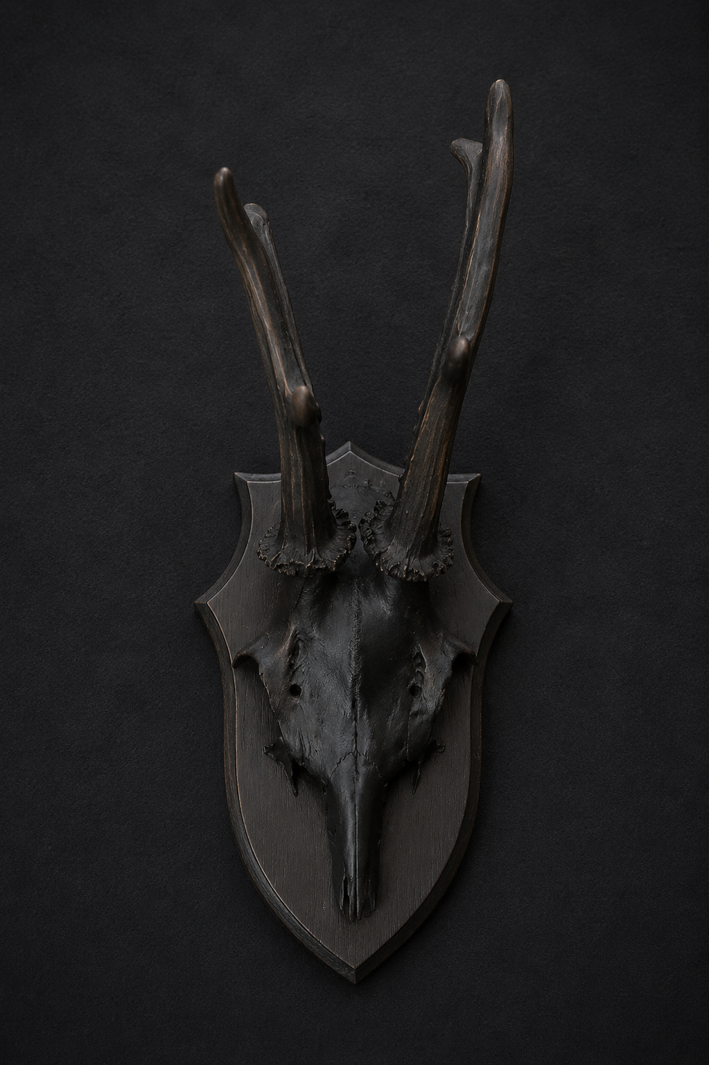 Finest Obituaries | Black Roebuck Trophy on a Wooden Plaque