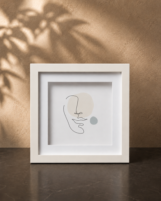 Finest Obituaries | 3D Picture Frame, 20 × 20 cm, in Cream White / Beige